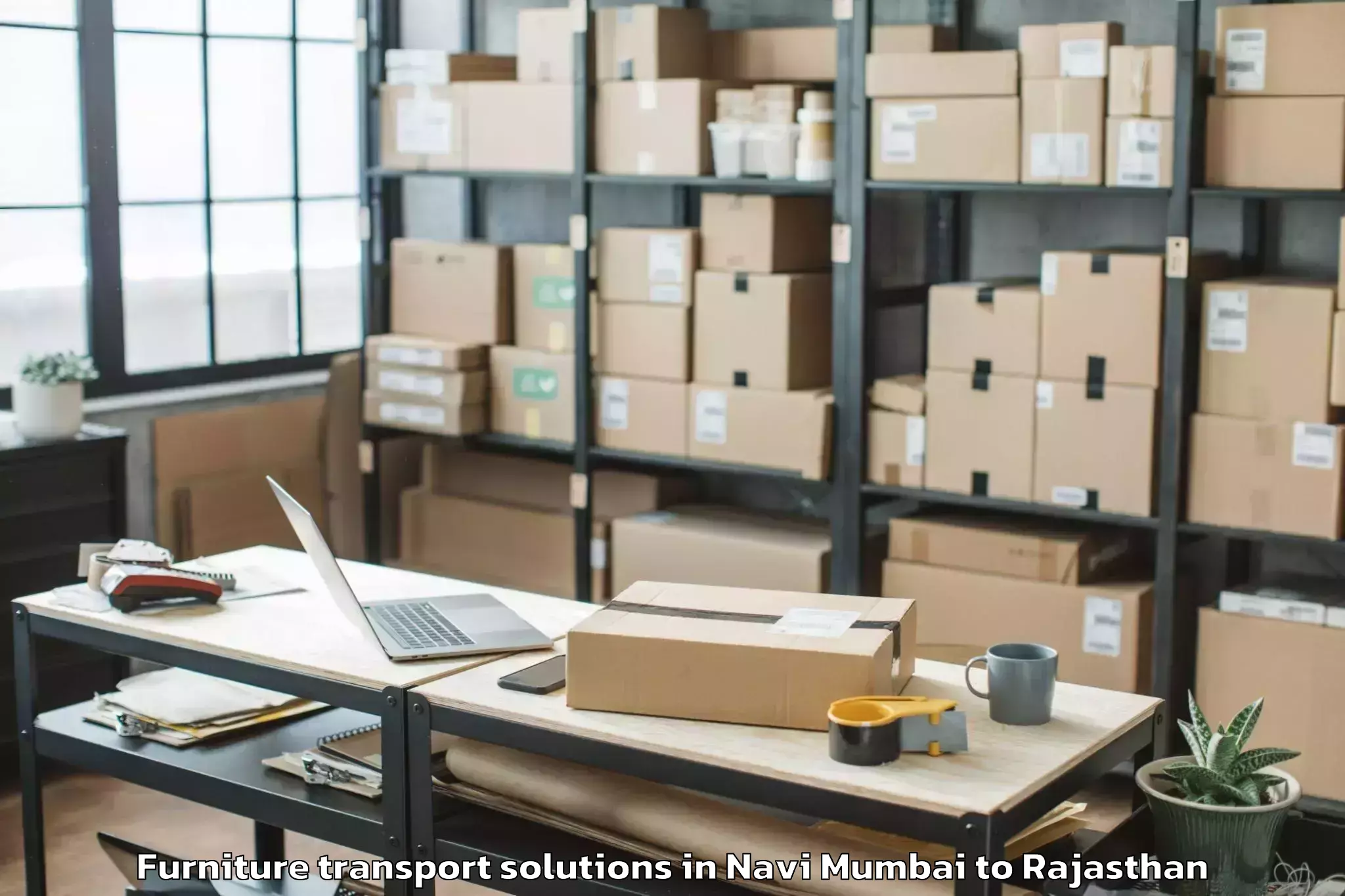 Expert Navi Mumbai to Pindwara Furniture Transport Solutions